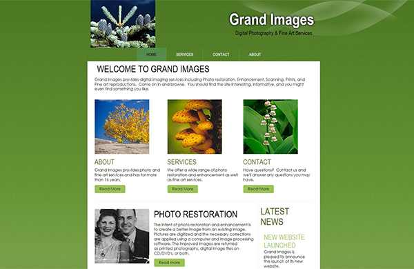 Grand Images CMS-enabled website
