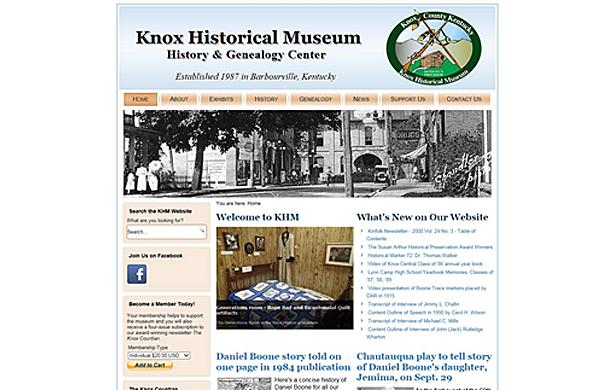 Knox Historical Museum e-commerce and CMS-enabled website