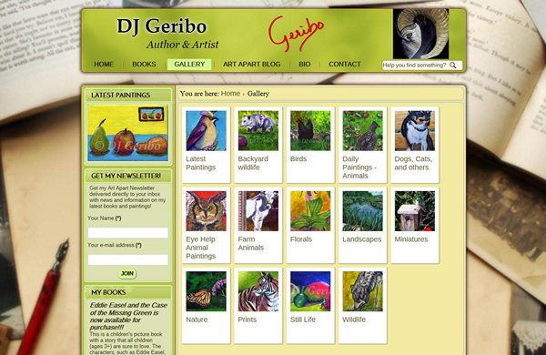 author and artist dj geribo cms enabled website designed by pcs web design web