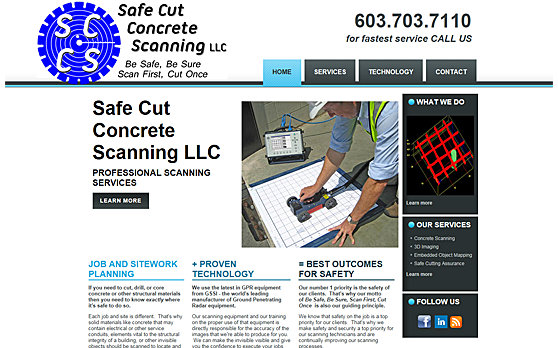 safecut concrete scanning basic business website designed by pcs web design web