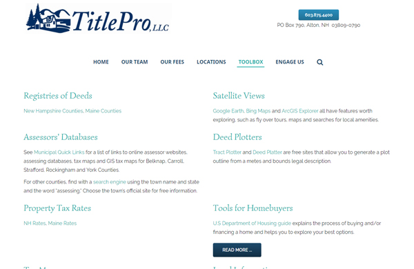 title pro llc cms enabled website designed by pcs web design